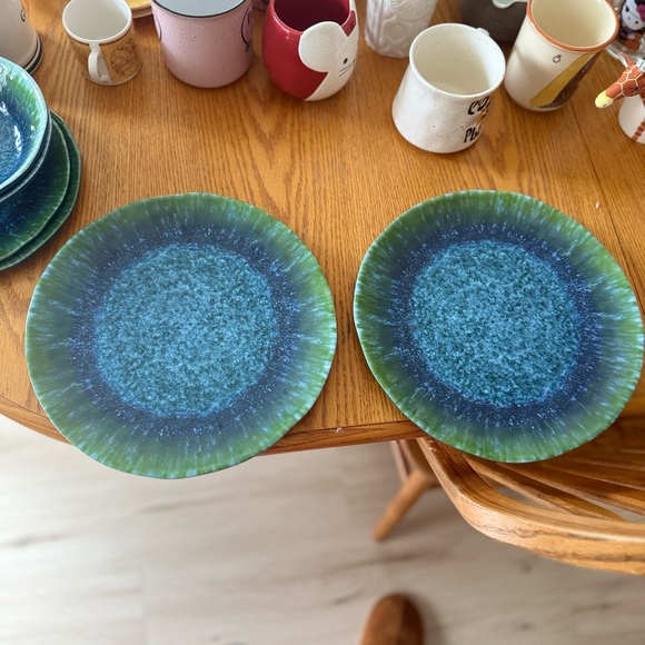 TOPMELA Melamine Teal Turquoise Tableware 6 Piece Dish Set β¨ππΌπ«Άπ½ - Picture 4 of 5